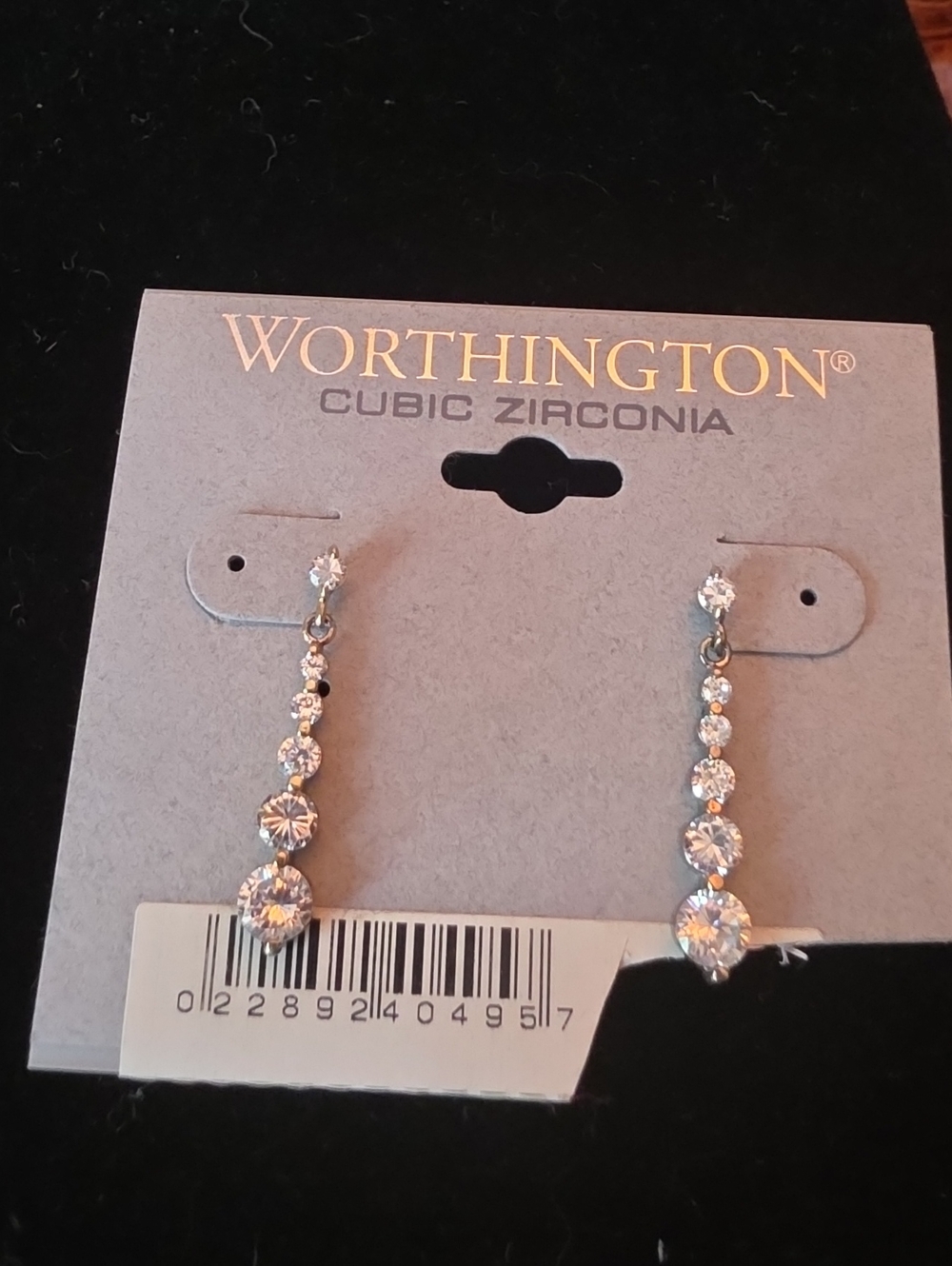 Worthington Clear Cubic Zirconia Linear Drop Earrings